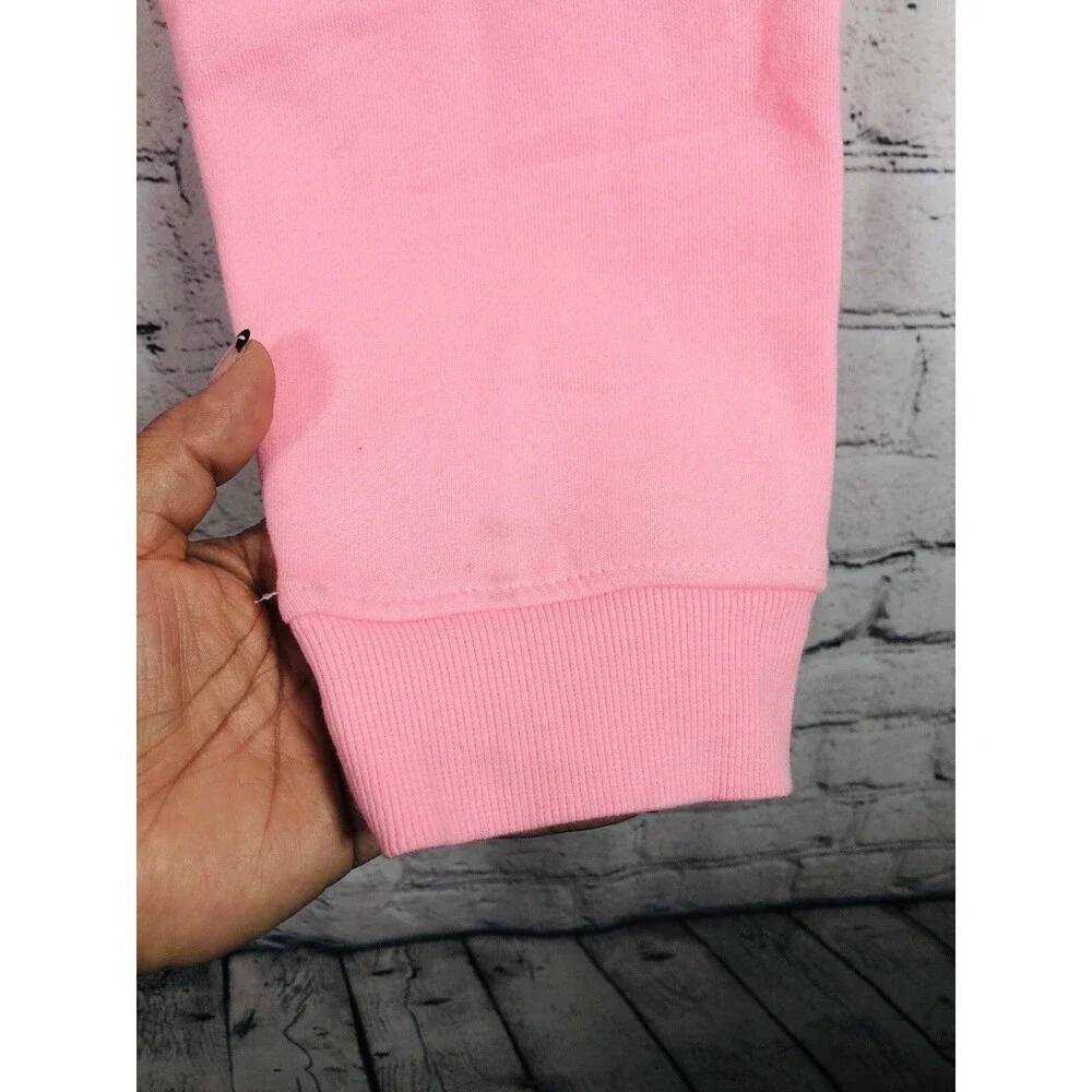 Champion Girls Sweatpants Joggers Logo Drawstring Pink Size Large
